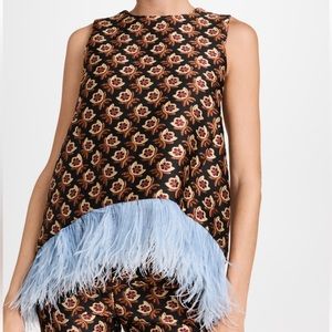 NWOT La Double J La Scala Top With Feathers XS